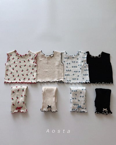 AOSTA47｜(6m-5y) 4款羅紋木耳邊無袖上衣6