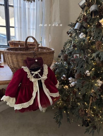 Marron 67｜(1y-6y) 聖誕紅開襟綁帶外套11