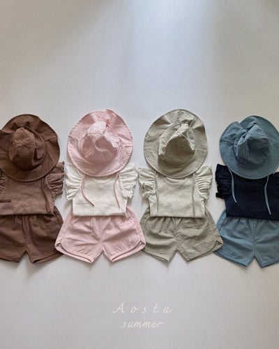 AOSTA06｜(6m-5y) 4色天使褶邊袖上衣5