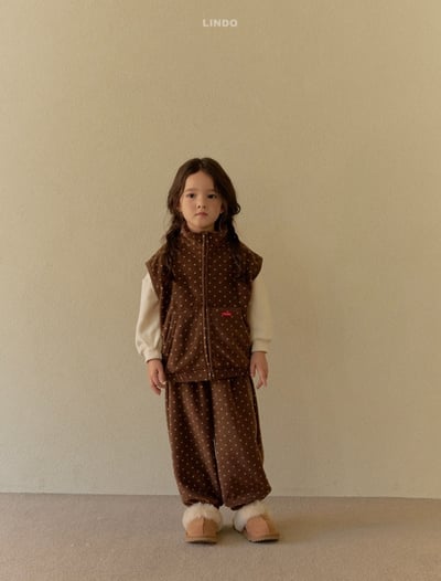 Lindo63｜(80cm-125cm) 波點磨毛休閒縮口褲8