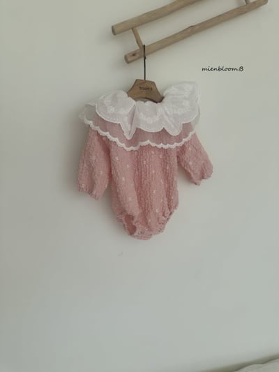 Bloom.b53｜(0m-18m) 蕾絲領印花抓皺包屁衣10