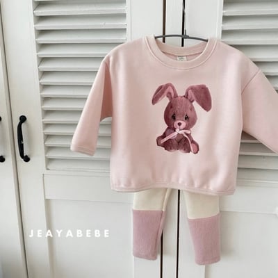 JEAYA09｜(70cm-110cm) 2色小兔印花休閒上衣+拼色內搭褲3