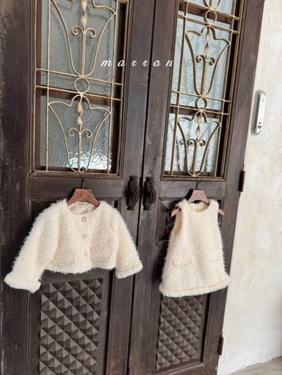 Marron 24｜(1y-6y) 羽毛珍珠開襟外套11