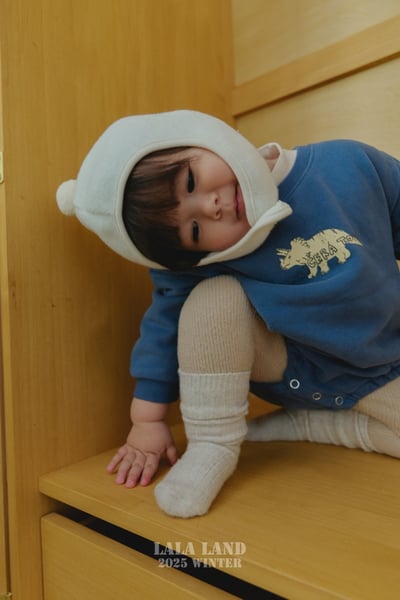 lala land13｜(60cm-83cm) 3色小恐龍內刷毛包屁衣10