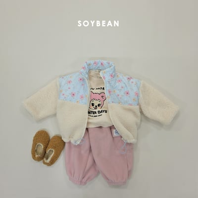 Soybean38｜(75cm-118cm) 碎花刷毛拉鍊外套5