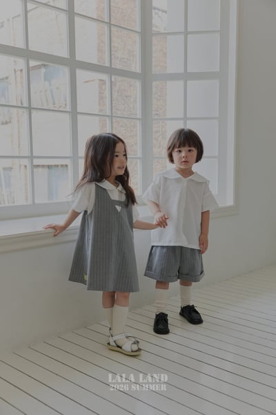 lala land51｜(75-120cm) 2色經典捲邊條紋短褲9