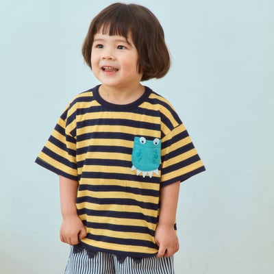 1st blue28｜(~93-118cm) 恐龍口袋條紋上衣9