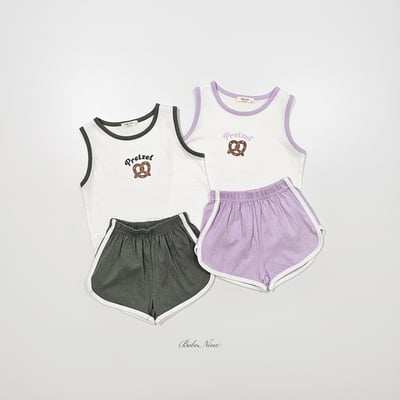 bebe nine07  (65cm-115cm) 2色愛心捲餅無袖套裝2