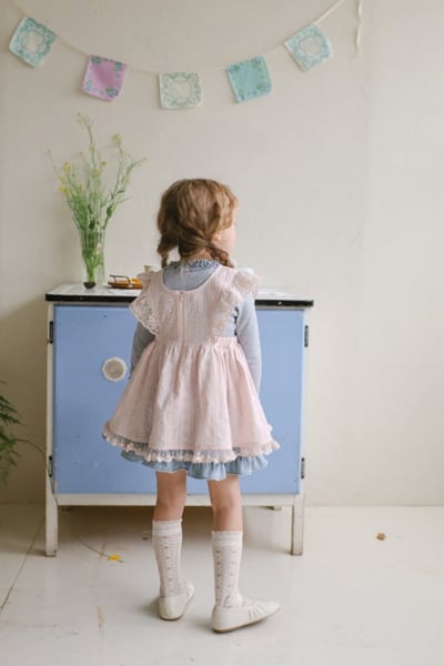 FLO26｜(75-140) 2色法式蕾絲拉鍊圍裙3