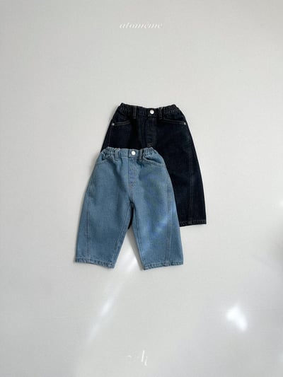 AT15｜(70-110) 復古水洗牛仔彎刀褲5