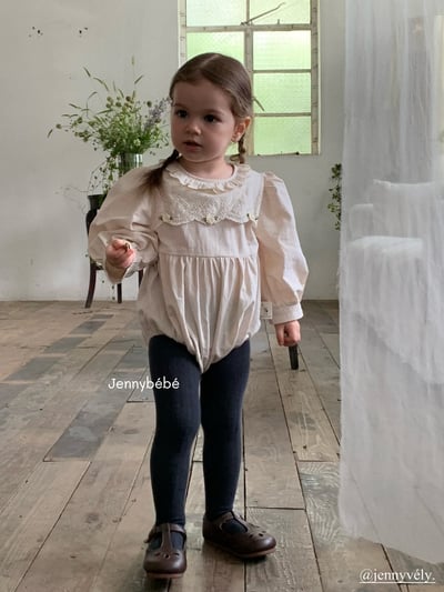 JE474｜(66-90cm) 蕾絲刺繡包屁衣6