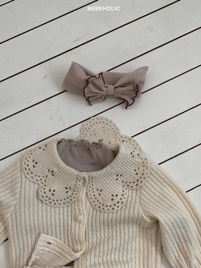 Bebe holic22｜(3m-18m) 花瓣領針織開襟外套3