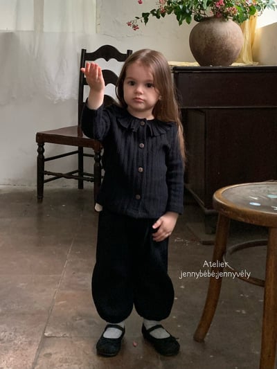 JE572｜(66-90cm) 荷葉領開襟外套/棉紗花邊束口褲8