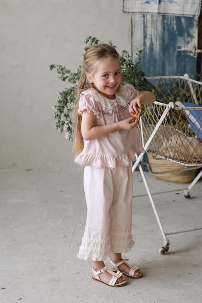 FLO36｜(75-140) 蕾絲花邊層次長褲16