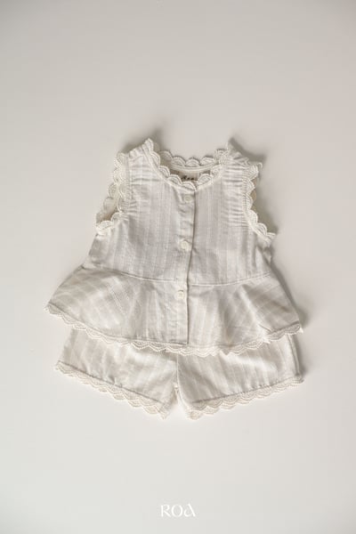 ROA02｜(6m-18m) 2色蕾絲波浪邊套裝12