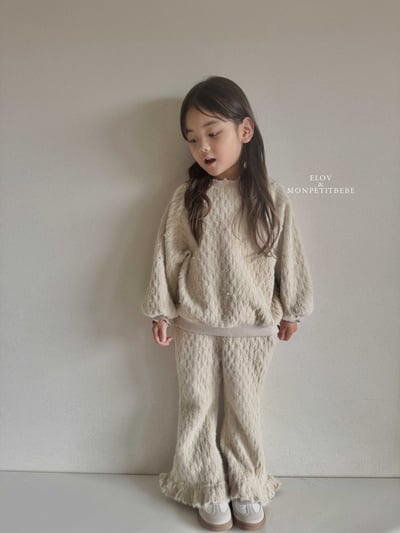 Monpetitbebe16｜(70cm-110cm) 荷葉邊起毛喇叭褲5