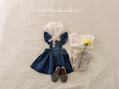 Valubebe75｜(65-90) 荷葉牛仔洋裝7