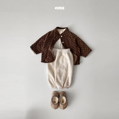 onu 37｜(70cm-115cm) 波點軟磨毛開襟外套10