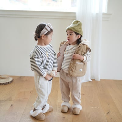 neneru21｜(70cm-125cm) 2色刺繡印花條紋套裝7