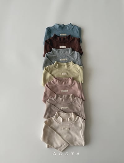 AOSTA56｜(6m-5y) 小標中高領上衣1