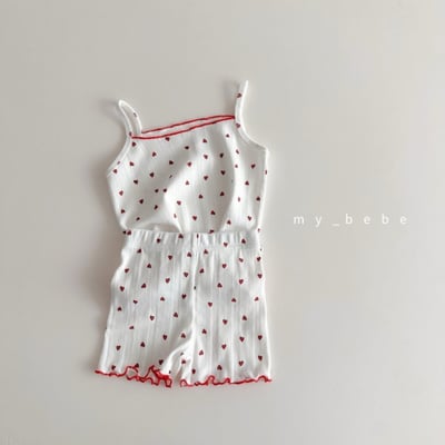 my_bebe24｜(80-120cm) 捲邊細肩家居服組14