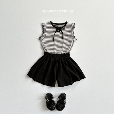 vivid45｜(78cm-125cm) 3款蝴蝶結木耳邊無袖上衣10