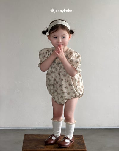 JE720｜(66-120cm) 復古碎花包屁衣/洋裝4