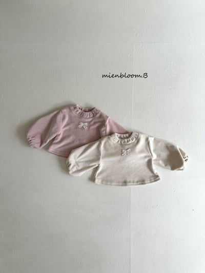 Bloom.b27｜(0m-24m/85cm-125cm) 刷絨蝴蝶緞帶蕾絲上衣1