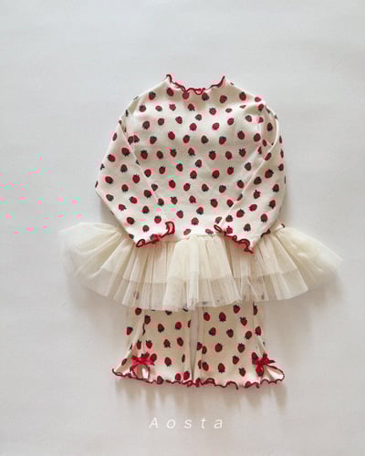 AOSTA35｜(6m-5y) 捲邊薄紗澎澎裙擺上衣12