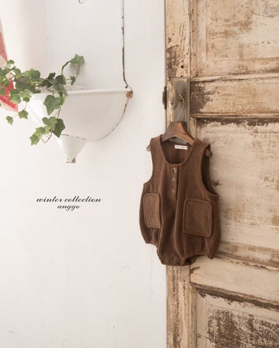 anggo32｜(3m-12m) 燈芯絨口袋包屁衣9