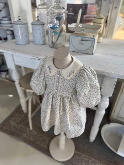 Marron22｜(1y-6y) 花卉刺繡碎花洋裝11