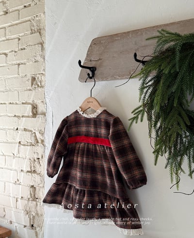 AOSTA32｜(6m-5y) 格紋蕾絲洋裝23