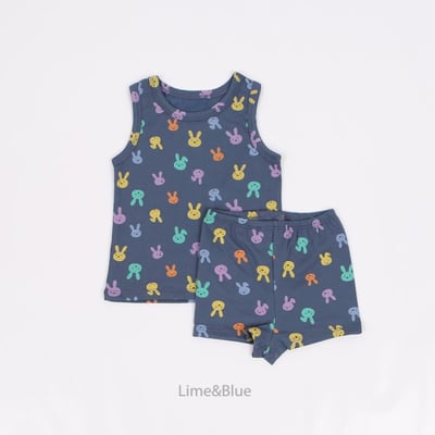 LIME&BLUE14｜(80-118cm)  彩色兔兔無袖服13