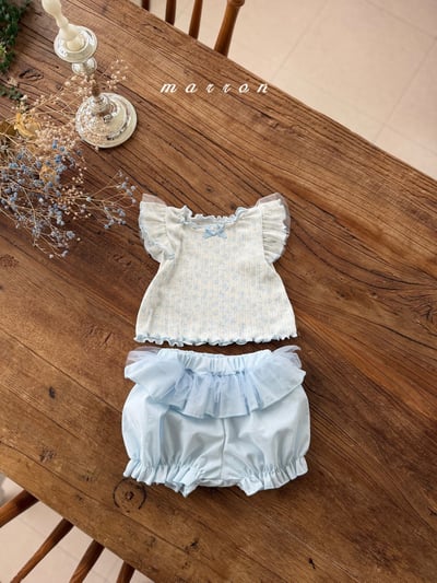 Marron02｜(3m-18m) 蕾絲小碎花套裝5