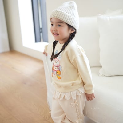 neneru32｜(85cm-125cm) 2色法式插畫蕾絲荷葉邊上衣10