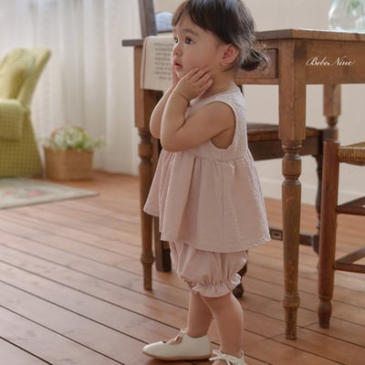 bebe nine17  (6m-24m) 2色氣質波浪無袖套裝11
