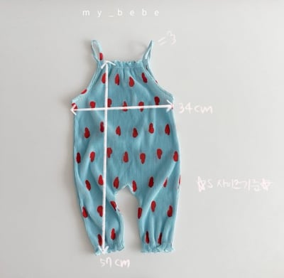 my_bebe18｜(80-110cm) 褶皺細肩連身褲2