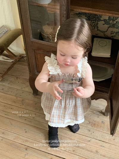 JE22｜(73-100cm) 格紋花邊套裝11