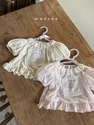 Marron45｜(1y-6y) 復古玫瑰公主袖上衣14