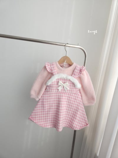 gioiello03｜(85-130cm) 雪白格紋洋裝2