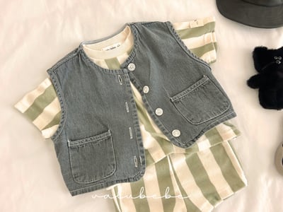 Valubebe 06｜(65-90cm) 牛仔背心外套7