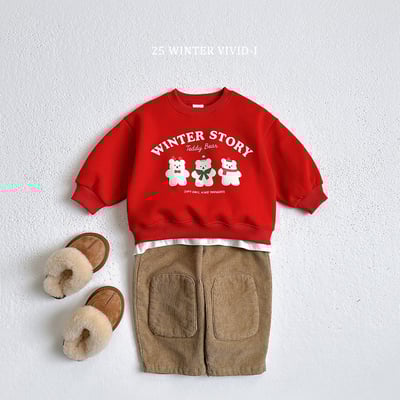 vivid34｜(78cm-125cm) 燈芯絨小布直筒長褲7