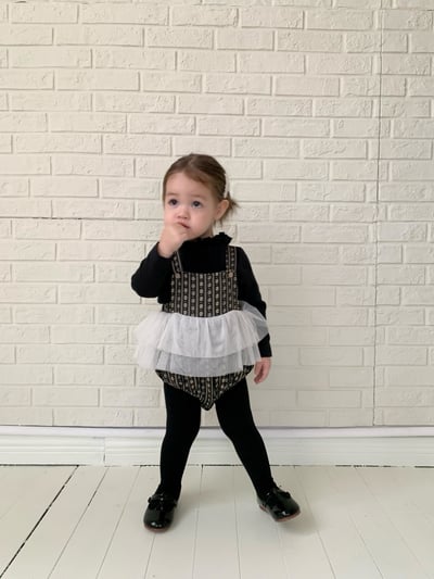 JE613｜(73cm-100cm) 小花薄紗吊帶包屁裙/花邊領上衣16