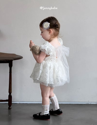 JE706｜(66-120cm) 玫瑰薄紗緞帶包屁衣/洋裝11