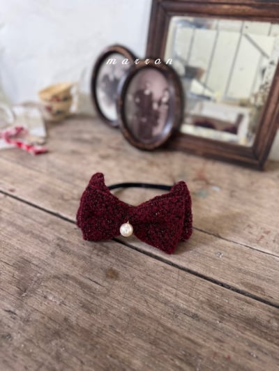 Marron 74｜(free) 小香紅珍珠髮箍3