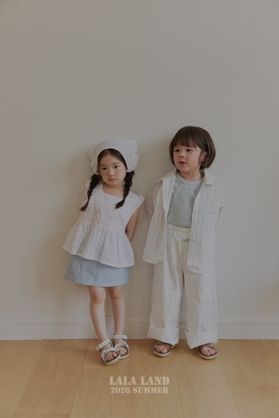 lala land50｜(75-120cm) 2色亞麻條紋襯衫10