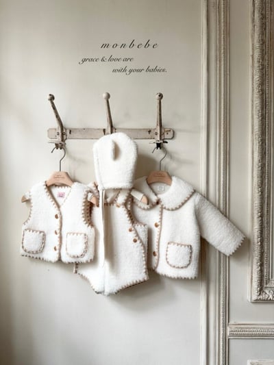 MONBEBE25｜(1y-6y) 滾邊刷毛翻領外套11