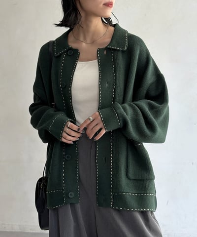 CPCM (男女) 復古縫製衣領開襟外套3