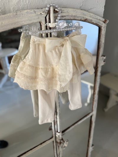 Marron16｜(1y-6y) 蛋糕格紋/蕾絲內搭褲裙6