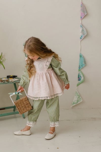 FLO24｜(75-140) 2色田園碎花娃娃袖上衣19